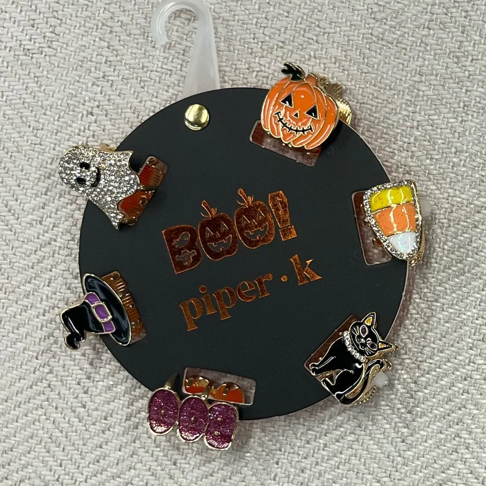 NWT ⚜️🖤⚜️ Piper K Adorable Halloween Mini Metal Hair Claw Clips Set of 6